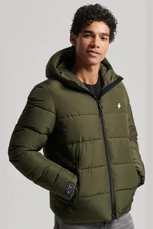 Superdry Steppjacke »HOODED SPORTS PUFFR JACKET«, mit Kapuze, mit kontrastfarbener Stickerei