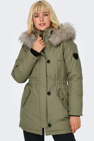 ONLY Parka »ONLIRIS FUR WINTER PARKA LIFE CC OTW«, mit Kapuze, mit verdeckter Knopfleiste
