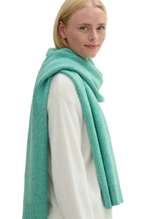 TOM TAILOR Strickschal, unifarben mit Aufnäher