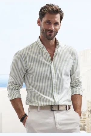 john devin Langarmhemd »Regular Fit«, Streifenhemd mit Button-down-Kragen, aus reiner Baumwolle
