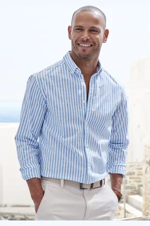 john devin Langarmhemd »Regular Fit«, Streifenhemd mit Button-down-Kragen, aus reiner Baumwolle