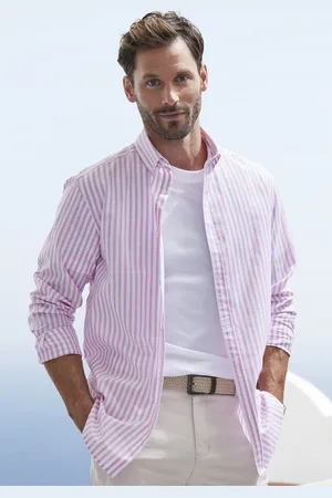 john devin Langarmhemd »Regular Fit«, Streifenhemd mit Button-down-Kragen, aus reiner Baumwolle