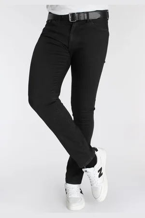 DELMAO Stretch-Jeans »"Reed"«, gerader Beinschnitt, Used-Look-Waschung, niedrige Leibhöhe