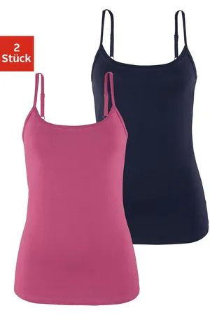 vivance collection Spaghettitop »mit verstellbaren Trägern«, (2er-Pack), aus elastischer Baumwoll-Qualität