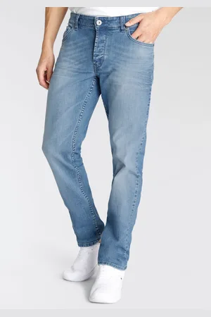 Bruno Banani Straight-Jeans »Dylan«, gerade Beinform, Used-Waschung, niedrige Leibhöhe