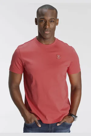 DELMAO Rundhalsshirt, Kurzarm, Regular Fit, basic, aus 100% Baumwolle