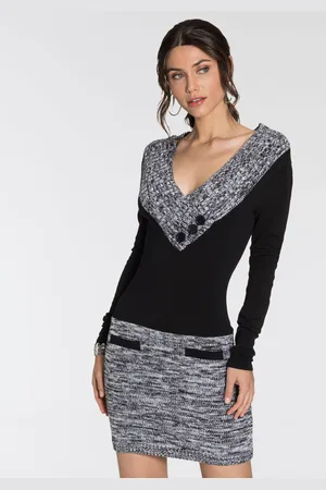 melrose Strickkleid, eleganter Anlass, kurzes Kleid, figurbetont, aus Grobstrick