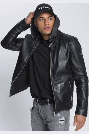 Bruno Banani Lederjacke, mit Kapuze, aus Lammnappaleder, taillierter Schnitt, mit abnehmbarer Kapuze