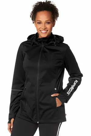 KangaROOS Softshelljacke, mit Kapuze, aus Softshell-Material, figurumschmeichelnder Schnitt