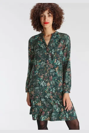 AJC Hemdblusenkleid, kniefrei, elegant, aus Viskose, Langarm, mit 1-Knopf-Manschette