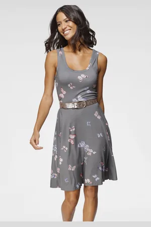 Laura Scott Sommerkleid, figurbetonte Passform, femininer Stil, aus Viskosemischung