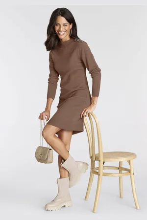 Laura Scott Strickkleid, kurzes Kleid, figurbetont, aus Strickstoff, Langarm