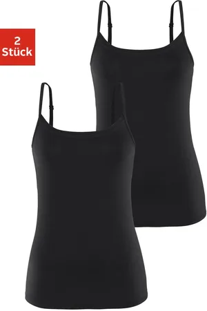 vivance collection Spaghettitop »mit verstellbaren Trägern«, (2er-Pack), aus elastischer Baumwoll-Qualität