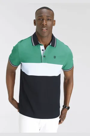 DELMAO Poloshirt, Kurzarm, Regular Fit, mit Colorblocking-Design