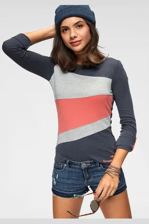 KangaROOS Longsleeve, Langarm, figurbetonte Passform, unifarben, Rundhalsausschnitt
