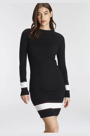 AJC Strickkleid, festliche Anlässe, kurz, modern, aus Viskosemischung, Langarm
