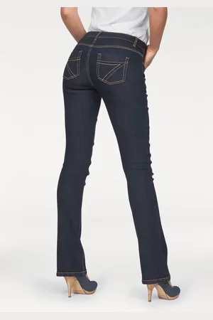 ARIZONA Bootcut-Jeans »mit Kontrastnähten«, normale Leibhöhe, Bootcut, 5-Pocket-Style, dunkle Waschung