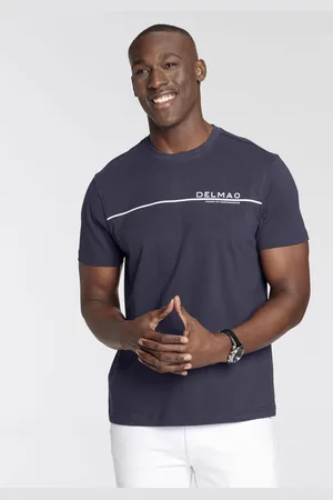 DELMAO T-Shirt, Kurzarm, mit coolem Print, Rundhalsausschnitt, aus 100% Baumwolle