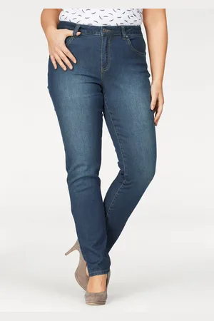 ARIZONA Slim-fit-Jeans »Curve-Collection«, hohe Leibhöhe, Five-Pocket-Design, Zip-Fly