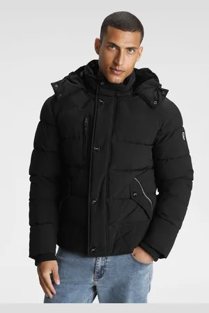Bruno Banani Steppjacke, mit Kapuze, für Übergangswetter, wasserabweisend, taillierter Schnitt