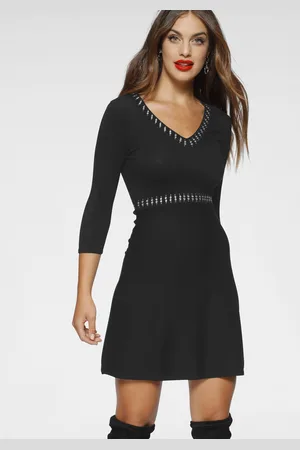 melrose Strickkleid, kurzes Kleid, femininer Stil, aus Viskosemischung, 3/4-Ärmel