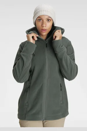 Polarino Fleecejacke, mit Kapuze, für kalte Tage, aus Fleece, sportlicher Stil, atmungsaktiv