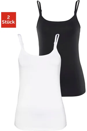 vivance collection Spaghettitop »mit verstellbaren Trägern«, (2er-Pack), aus elastischer Baumwoll-Qualität