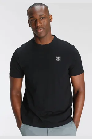DELMAO Rundhalsshirt, Kurzarm, Regular Fit, basic, aus 100% Baumwolle