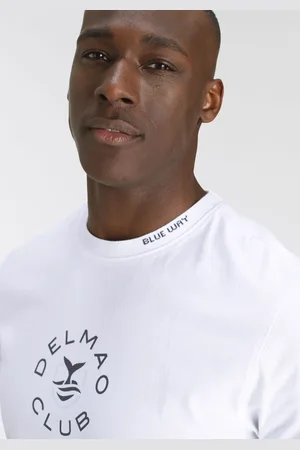 DELMAO T-Shirt, Kurzarm, lässige Passform, mit Print und Schriftzug, Rundhals