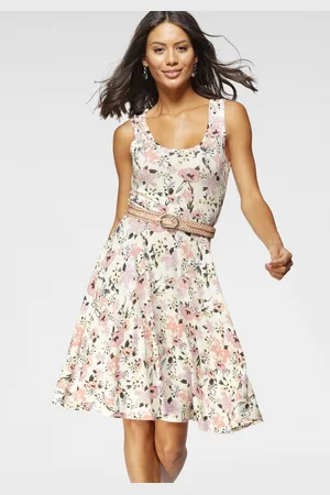 Laura Scott Sommerkleid, figurbetonte Passform, femininer Stil, aus Viskosemischung
