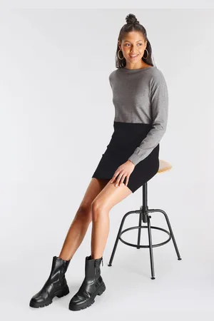 AJC Strickkleid, kniefrei, leger, aus Viskose, Polyamid und Polyester, langärmlig