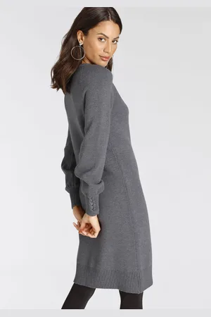 Laura Scott Strickkleid, figurbetonter Schnitt, aus Viskosemischung, Langarm