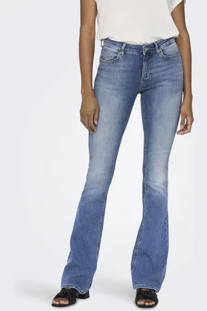 ONLY Bootcut-Jeans »ONLBLUSH MID FLARED DNM TAI467 NOOS«, modische Used Waschung