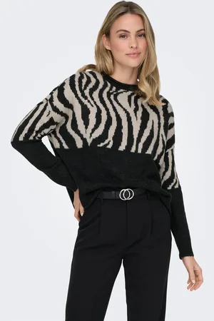 ONLY Rundhalspullover »ONLJADE ZEBRA LS O-NECK CC KNT«