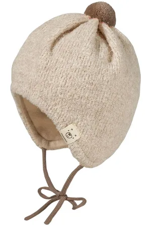 maximo Strickmütze, aus weicher Wollmischung mit kontrastfarbigen Pompon