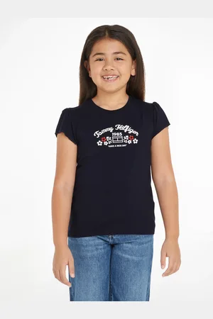 Tommy Hilfiger T-Shirt »FLOWER PUFF PRINT REG TEE SS«, Kinder bis 16 Jahre mit Markenprint