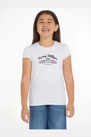 Tommy Hilfiger T-Shirt »FLOWER PUFF PRINT REG TEE SS«, Kinder bis 16 Jahre mit Markenprint