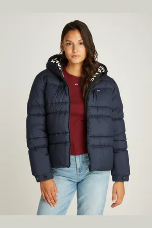 Tommy Hilfiger Steppjacke, mit Kapuze, mit Logoschriftzug