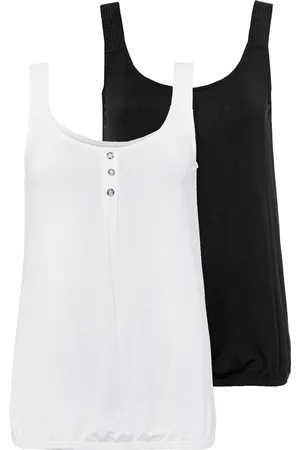 Lascana Strandtop »mit geflochtenen Trägern«, (2er-Pack), aus weichem Viskose-Stretch