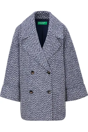 Benetton Wintermantel, zweifarbig gemustert