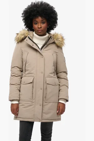 Superdry Steppjacke »EVEREST FAUX FUR PARKA JACKET«, mit Kapuze