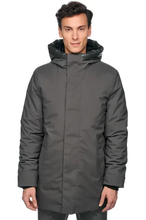 Geox Langjacke »SPHERICA«, mit Kapuze, mit verdecktem Reißverschluss & Druckern, Leistentaschen, Kapuze