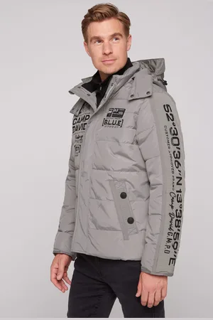 Camp David Steppjacke, mit Kapuze, mit Kapuze und Rippstop-Details