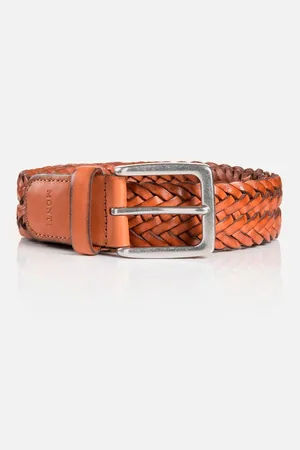 Carlo Monti Ledergürtel, 3,5 cm breit, Business-Casual, Glattleder geflochten