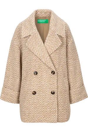 Benetton Wintermantel, zweifarbig gemustert