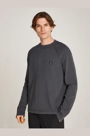 Calvin Klein Langarmshirt »WASHED WOVEN LABEL WAFFLE RAGLAN«, in gewaschener Qualität