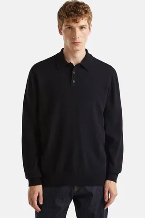 Benetton Langarm-Poloshirt