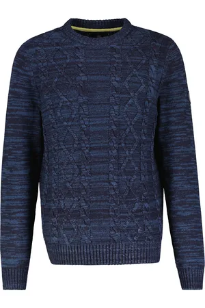 Lerros Strickpullover, meliert, mit Zopf-Muster