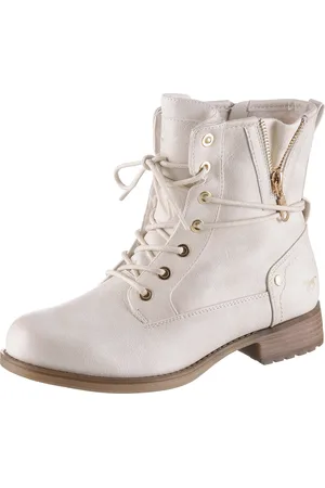 Mustang Winterboots, Blockabsatz, Winterstiefelette, Schnürboots mit Nieten besetzt