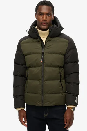 Superdry Steppjacke »HOOD COLOUR BLOCK SPORT PUFFER«, mit Kapuze